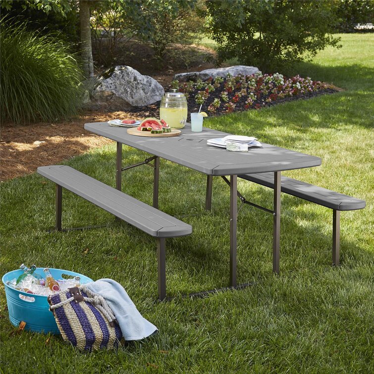 Foldable garden bench discount table